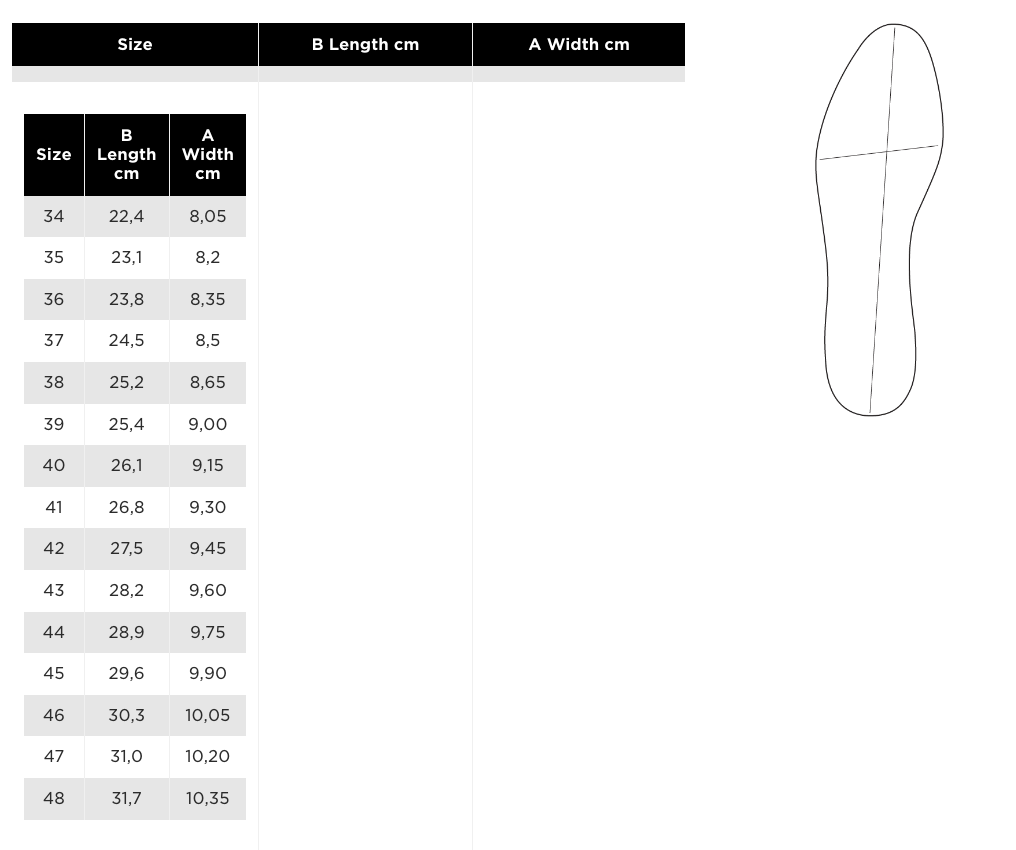 Nokian - Size guide boots Finntrim