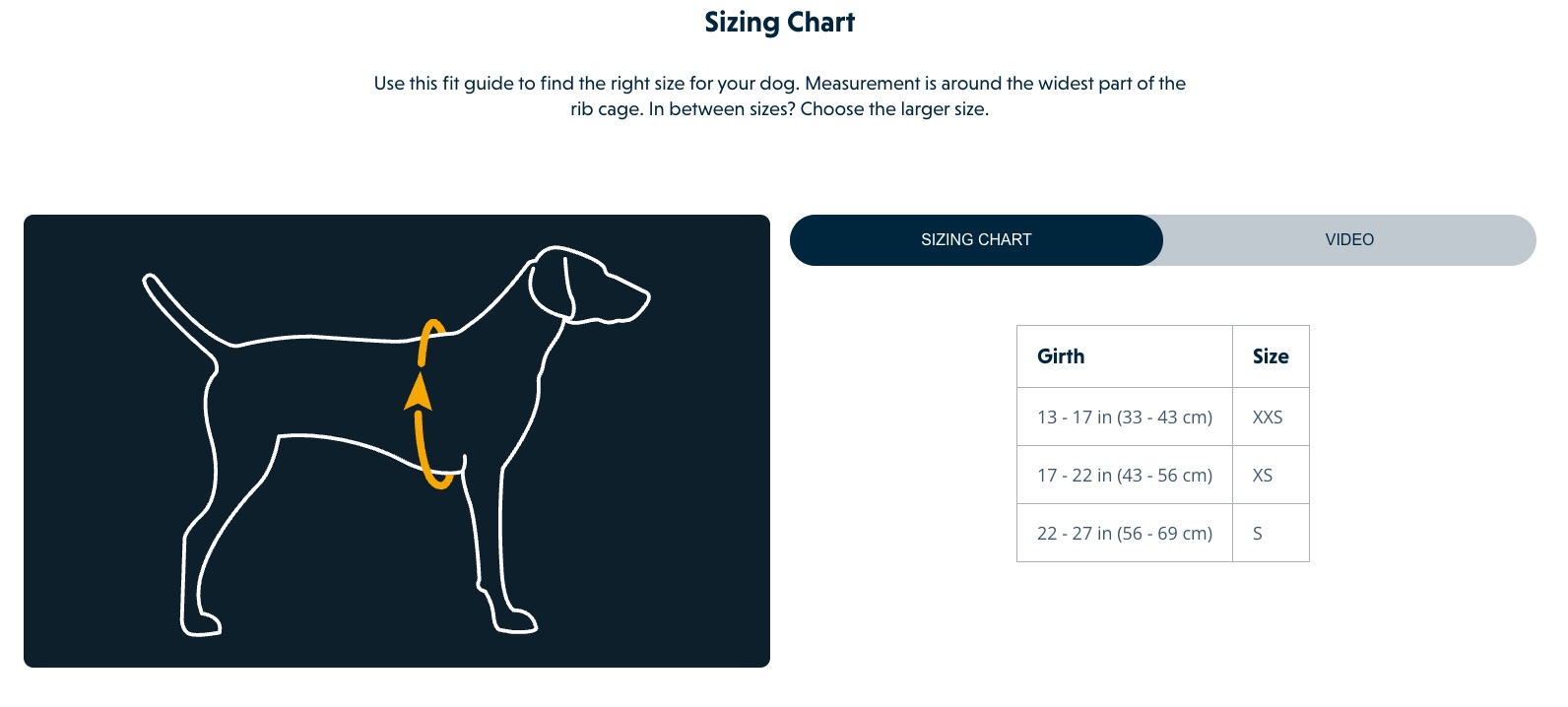 Grössentabelle_Ruffwear_Hundetragetasche Hitch Hiker