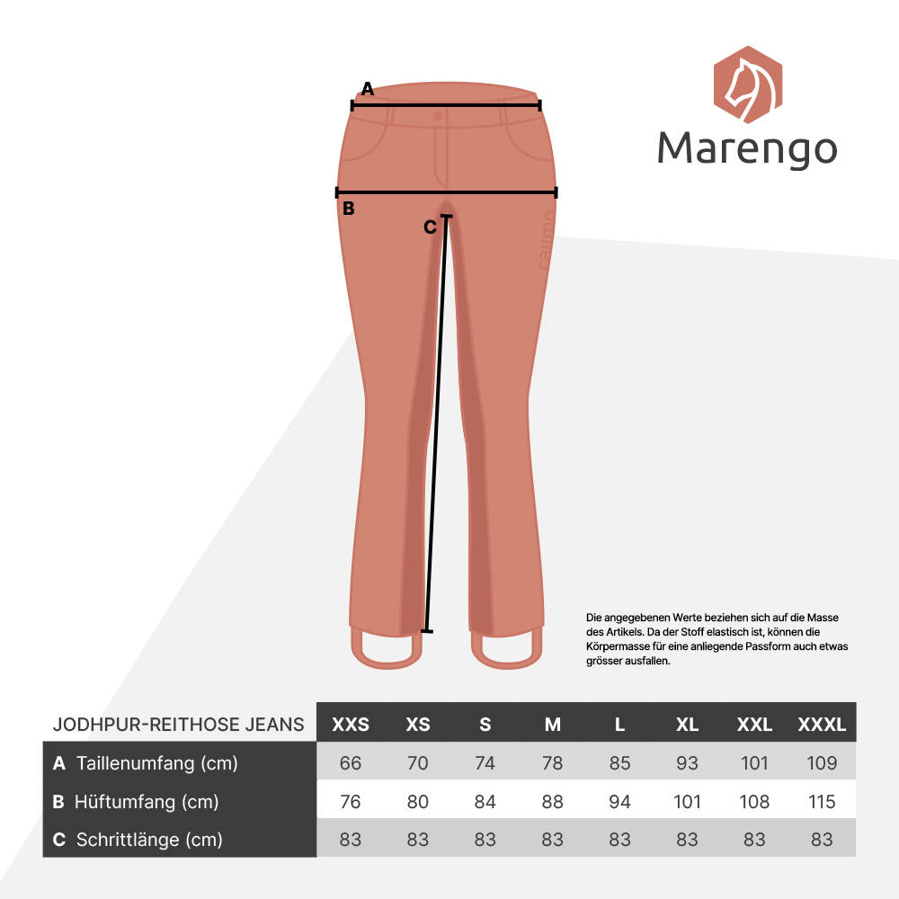 Marengo Grössentabelle Jodhpur-Reithose Jeans