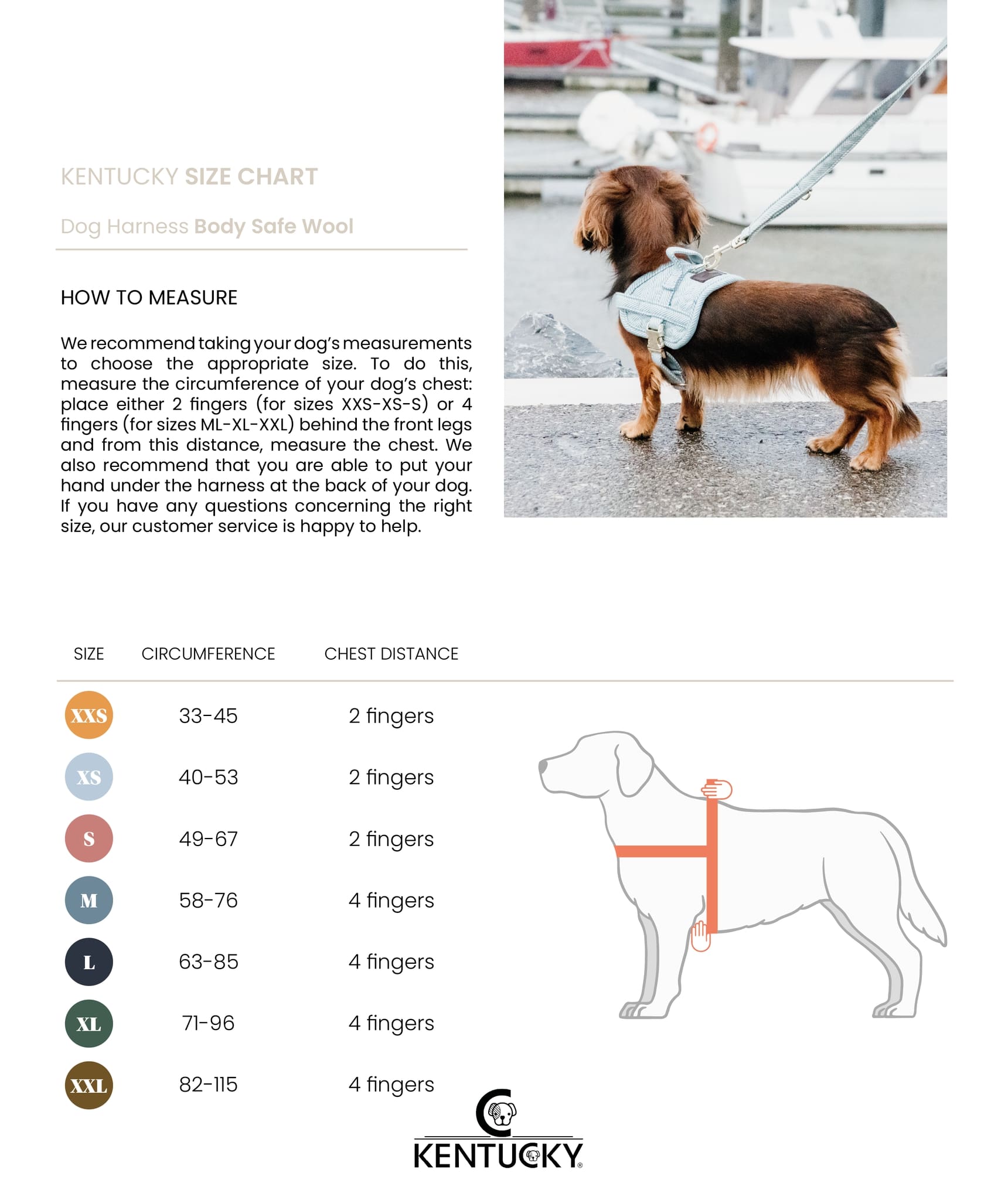 Grössentabelle Kentucky Hundegeschirr Body Safe