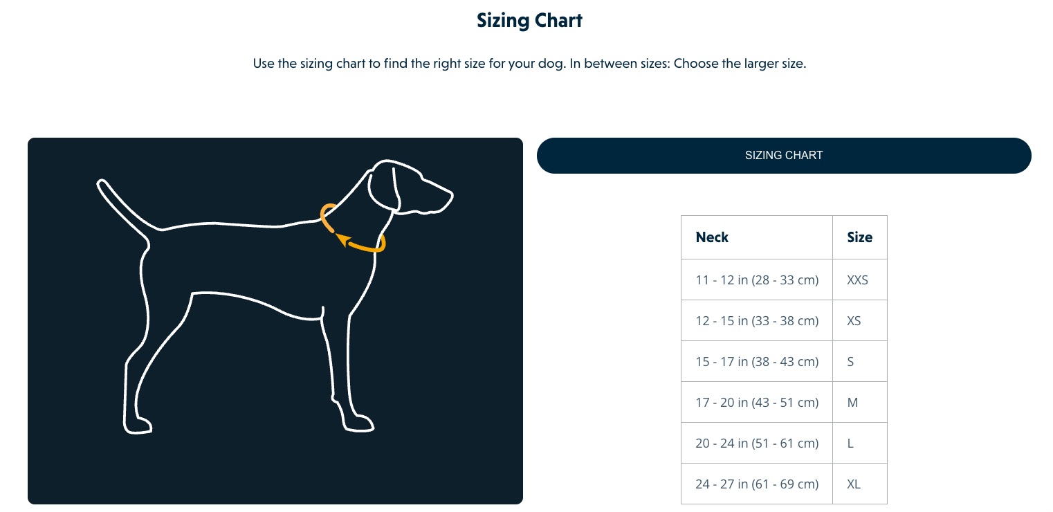 Grössentabelle_Ruffwear_Kühlendes Halstuch Swamp Cooler